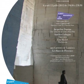 Invitation pour le 12 Juillet / Nuit a-part aux Carrières de Lumières / de 19h30 à 23h30 / Save the date Invitation pour le 12 Juillet / Nuit a-part aux Carrières de Lumières / de 19h30 à 23h30 / Save the date